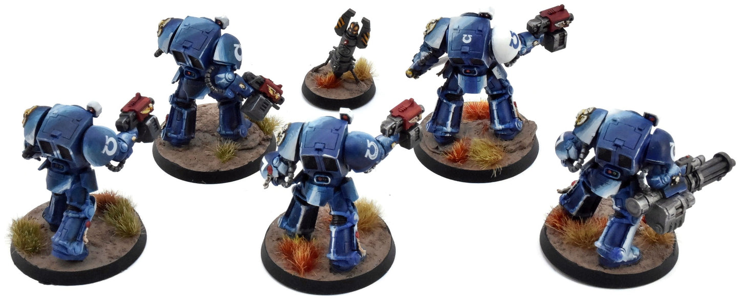 SPACE MARINES 5 Terminator Squad #1 WELL PAINTED Warhammer 40K