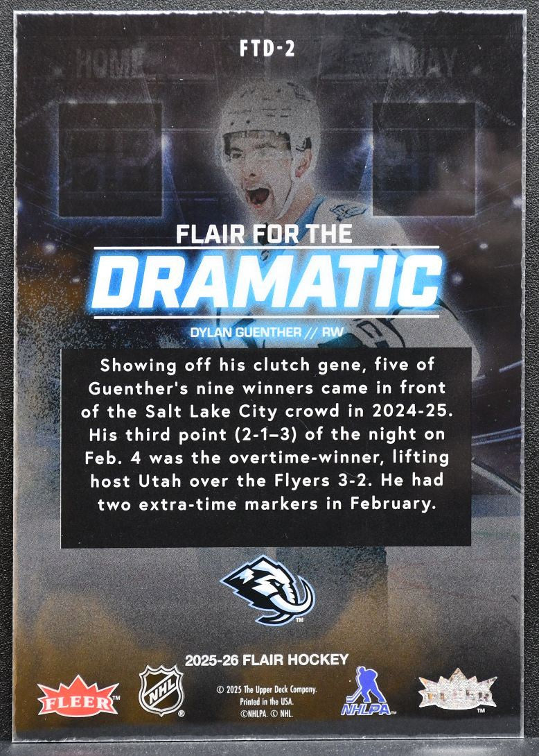 2025-26 Flair for the Dramatic Dylan Guenther FTD-2 Utah Mammoth 1075