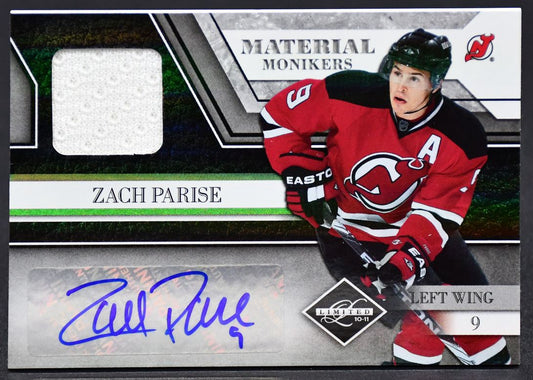 2010-11 Panini Limited Material Monikers Zach Parise 50 Auto 23/25 Jersey