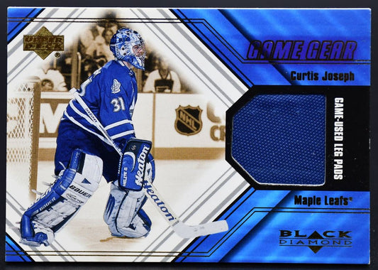 Jambières de gardien de but Curtis Joseph L-CJ UD Black Diamond Game Gear 2000-01