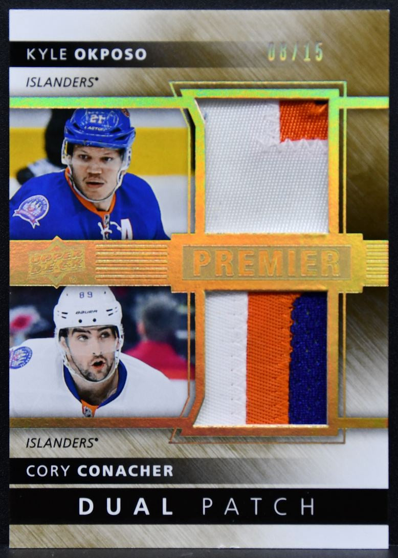 2014-15 Upper Deck Premier Dual Patch Kyle Okposo/Cory Conacher 08/15 Patch 9064