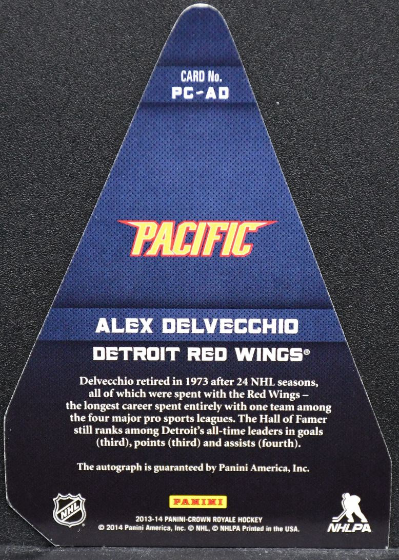 2013-14 Panini Crown Royale Pacific's Choice Autographs Ruby Alex Delvecchio 99