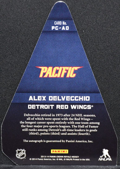 2013-14 Panini Crown Royale Pacific's Choice Autographs Ruby Alex Delvecchio 99