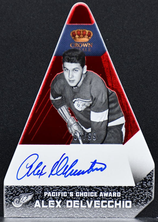 2013-14 Panini Crown Royale Pacific's Choice Autographs Ruby Alex Delvecchio 99