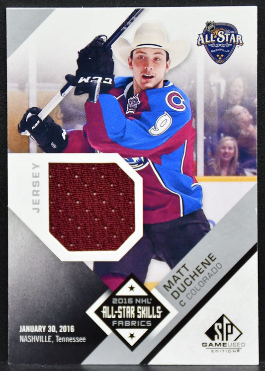 SP Game Used 2016 All-Star Skills Fabrics Matt Duchene Colorado Avalanche Jersey 3392