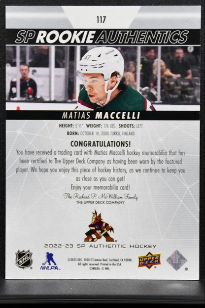 2022-23 SP Authentic Rookie Jersey Matias Maccelli 117 RC Jersey 3842