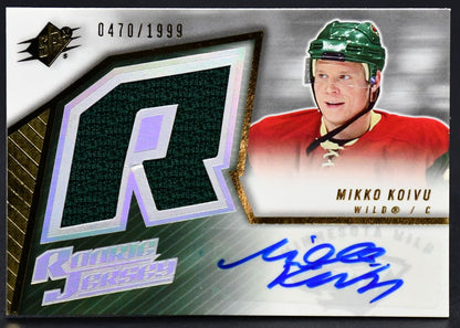 2006-07 SPx Rookie Jersey Mikko Koivu 232 RC Auto 470/1999 Jersey