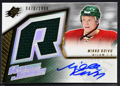 2006-07 SPx Rookie Jersey Mikko Koivu 232 RC Auto 470/1999 Jersey