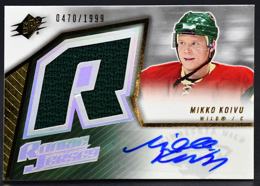 2006-07 SPx Rookie Jersey Mikko Koivu 232 RC Auto 470/1999 Jersey