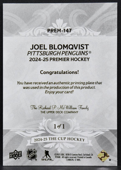 2024-25 UD The Cup Rookie Masterpieces Cyan Printing Plate Blomqvist RC 1760
