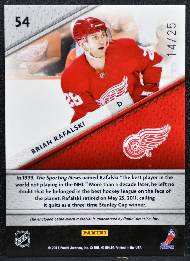 2011-12 Panini Certified Fabric of the Game Brian Rafalski /25 Jersey 1824