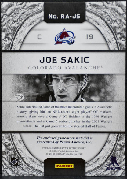 2013-14 Panini Crown Royale Regal Achievements Materials Sakic Jersey 9393