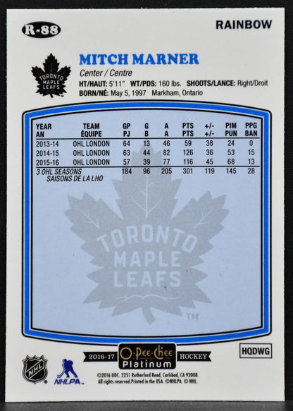 2016-17 O-Pee-Chee Platinum Retro Rookie Rainbow Mitch Marner R-88  RC