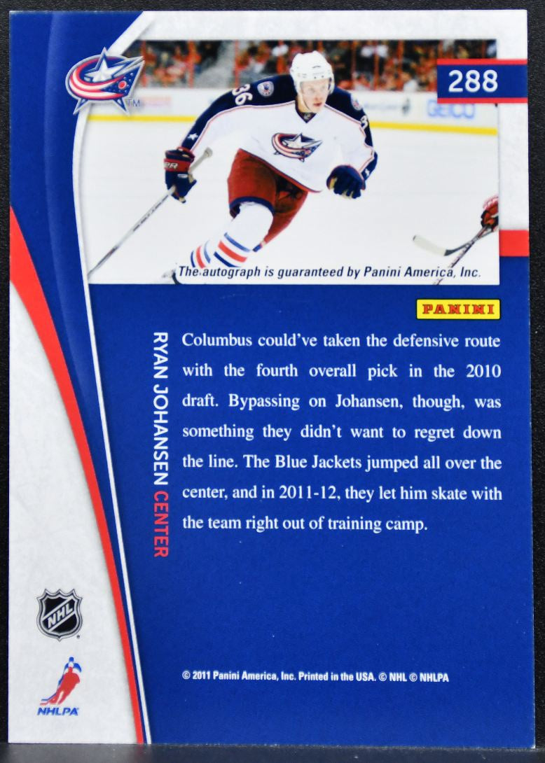 2011-12 Panini Pinnacle Ice Breakers Rookie Ryan Johansen Jackets RC Auto 7324