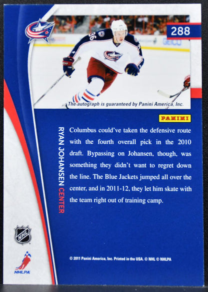 2011-12 Panini Pinnacle Ice Breakers Rookie Ryan Johansen Jackets RC Auto 7324