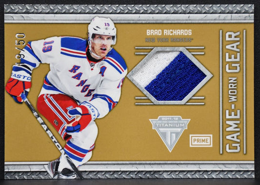 2011-12 Panini Titanium Game Worn Gear Prime Brad Richards 85 Rangers /50 Patch 4503