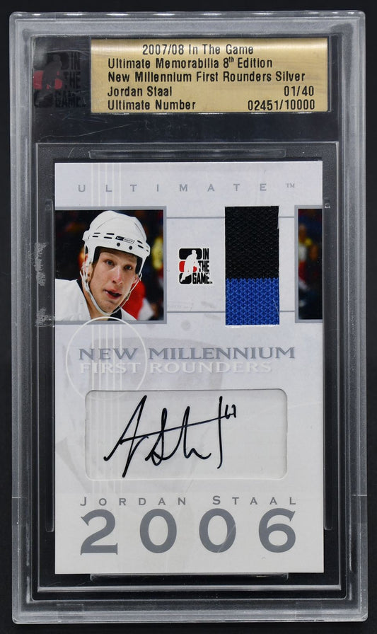2007-08 ITG 8th New Millennium First Rounders Jordan Staal Auto 01/40 Jersey