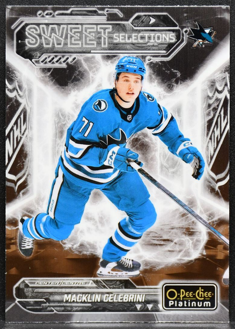 2024-25 OPC Platinum Sweet Selections Macklin Celebrini SS-11 Sharks RC 6726