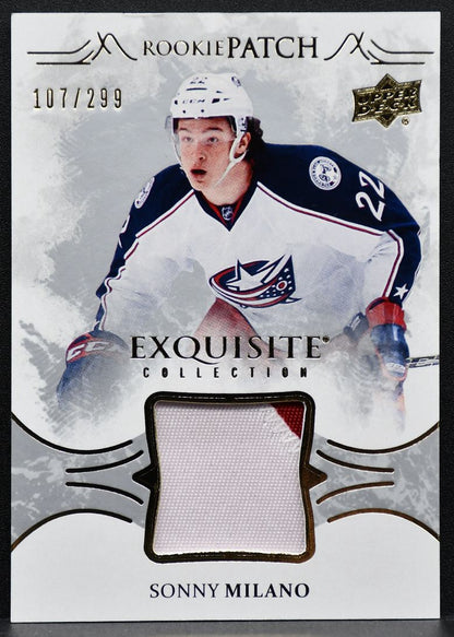 2016-17 UD Black Diamond Exquisite Rookie Patch Sonny Milano RC Patch 8429