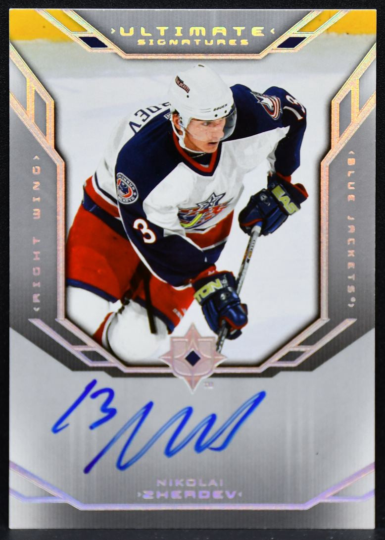 2004-05 UD Ultimate Collection Auto Nikolai Zherdev US-NZ Blue Jackets Auto 4661