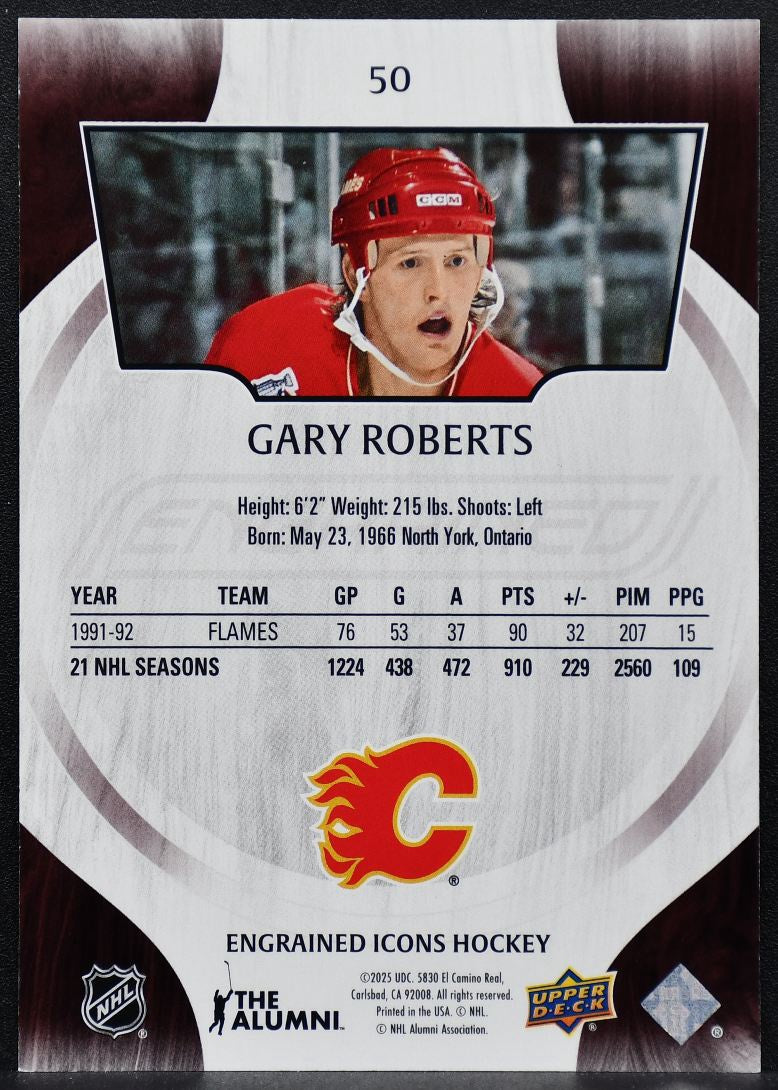2025-26 Upper Deck Engrained Icons Mahogany Gary Roberts 50 61/75 8159