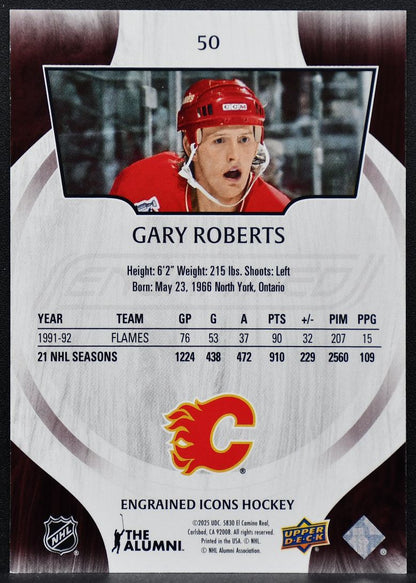 2025-26 Upper Deck Engrained Icons Mahogany Gary Roberts 50 61/75 8159