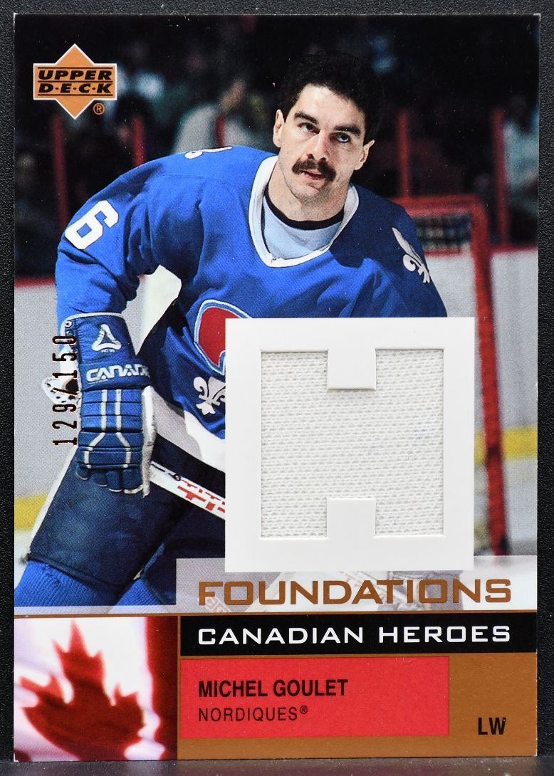2002-03 UD Foundations Canadian Heroes Michel Goulet 129/150 Jersey 3353