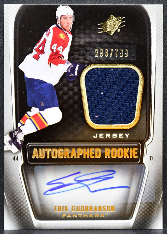 2011-12 SPx RC Jersey Erik Gudbranson 185 Panthers RC Auto 298/799 Jersey 0164
