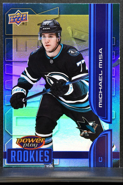 2025-26 UD Extended Series Power Play Rookies Michael Misa PY-12 Sharks RC 7399