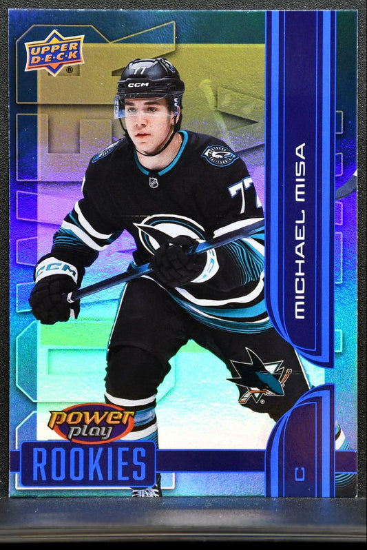2025-26 UD Extended Series Power Play Rookies Michael Misa PY-12 Sharks RC 7399
