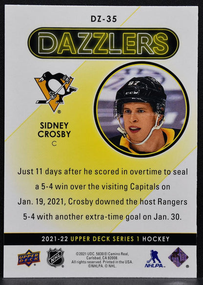 2021-22 Upper Deck Series 1 Dazzlers Blue Sidney Crosby DZ-35 Penguins 5685
