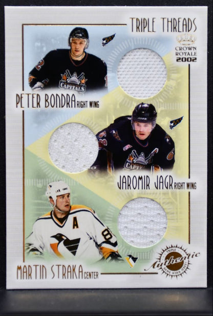 2001-02 Pacific Crown Royale Triple Threads Bondra/Jagr/Straka Jersey 2349