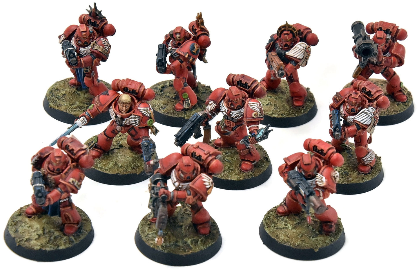 BLOOD ANGELS 10 Tactical Space Marines #3 WELL PAINTED Warhammer 40K