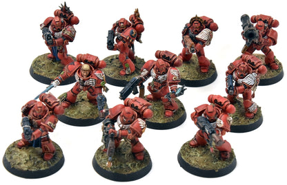 BLOOD ANGELS 10 Tactical Space Marines #3 WELL PAINTED Warhammer 40K