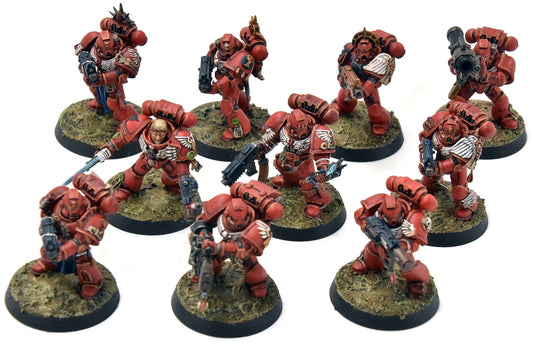BLOOD ANGELS 10 Tactical Space Marines #3 WELL PAINTED Warhammer 40K