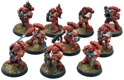 BLOOD ANGELS 10 Tactical Space Marines #3 WELL PAINTED Warhammer 40K
