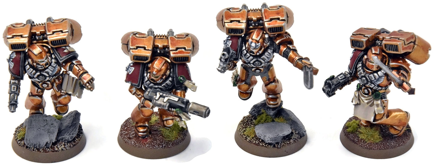 BLOOD ANGELS 4 Vanguard Veterans #44 Sanguinary WELL PAINTED Warhammer 40K