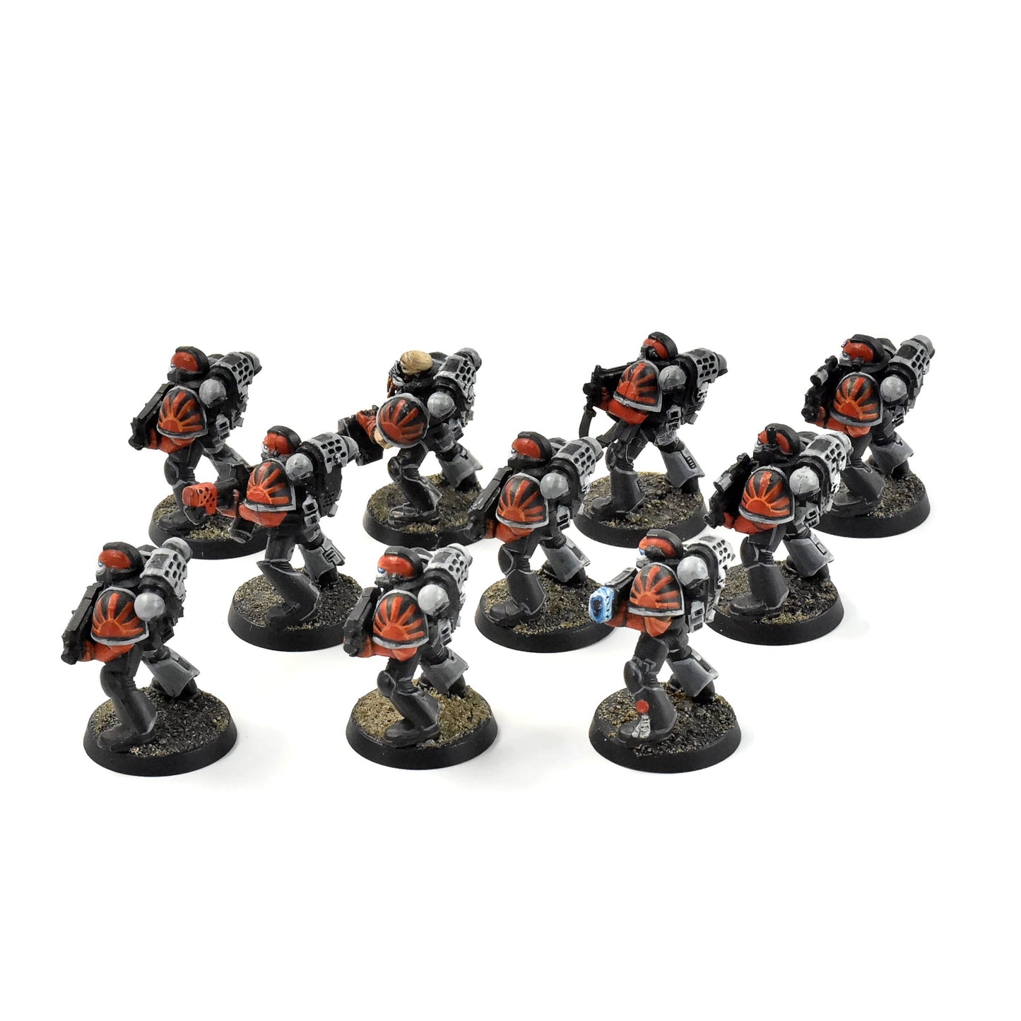 SPACE MARINES 10 Marines Converted #1 WELL PAINTED Warhammer 40K