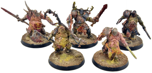 MAGGOTKIN OF NURGLE 5 Putrid Blightkings #2 WELL PAINTED Sigmar 3726