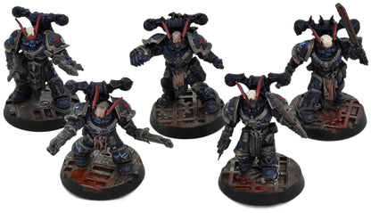 CHAOS SPACE MARINES 5 Legionaries #1 WELL PAINTED Warhammer 40K Night Lords