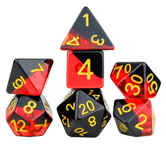 Sirius Dice Diagonal Slick Brimstone 7-Die Set