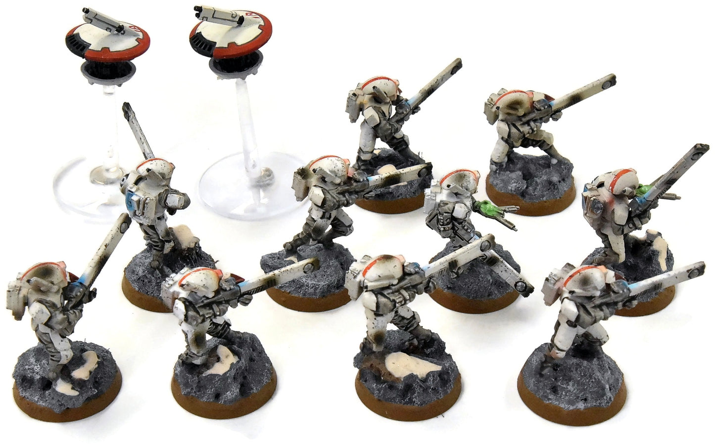 TAU EMPIRE 10 Fire Warriors #4 WELL PAINTED Warhammer 40K
