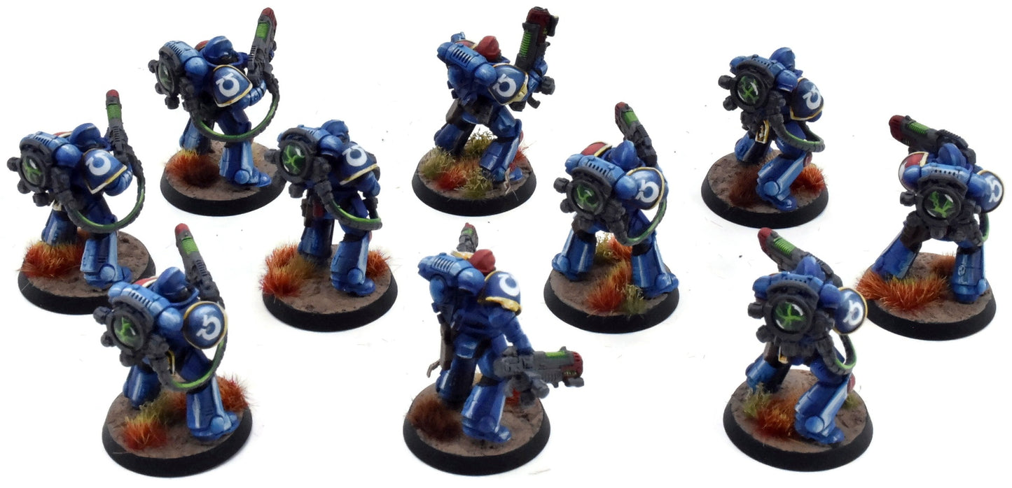SPACE MARINES 10 Primaris Hellblasters #1 WELL PAINTED 40K Ultramarines