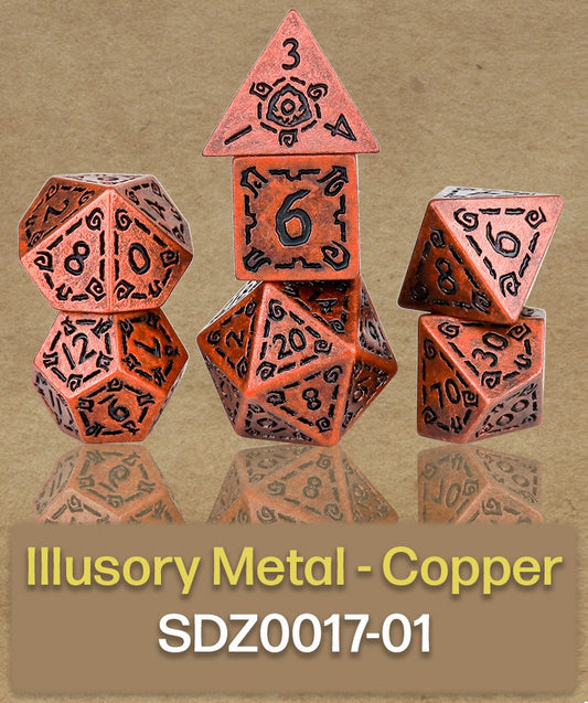Sirius Dice Illusory Metal Copper 7-die Set