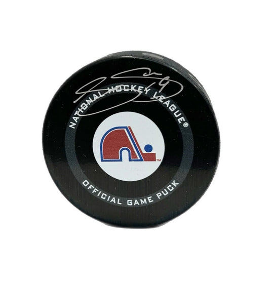 Joe Sakic Autographed Puck - Official Nordiques