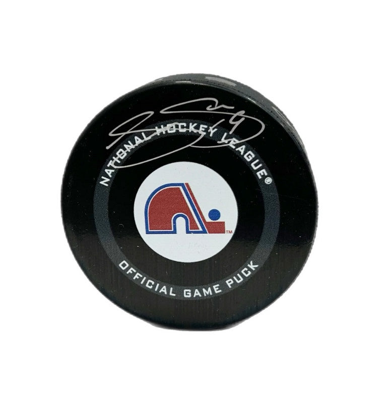 Joe Sakic Autographed Puck - Official Nordiques