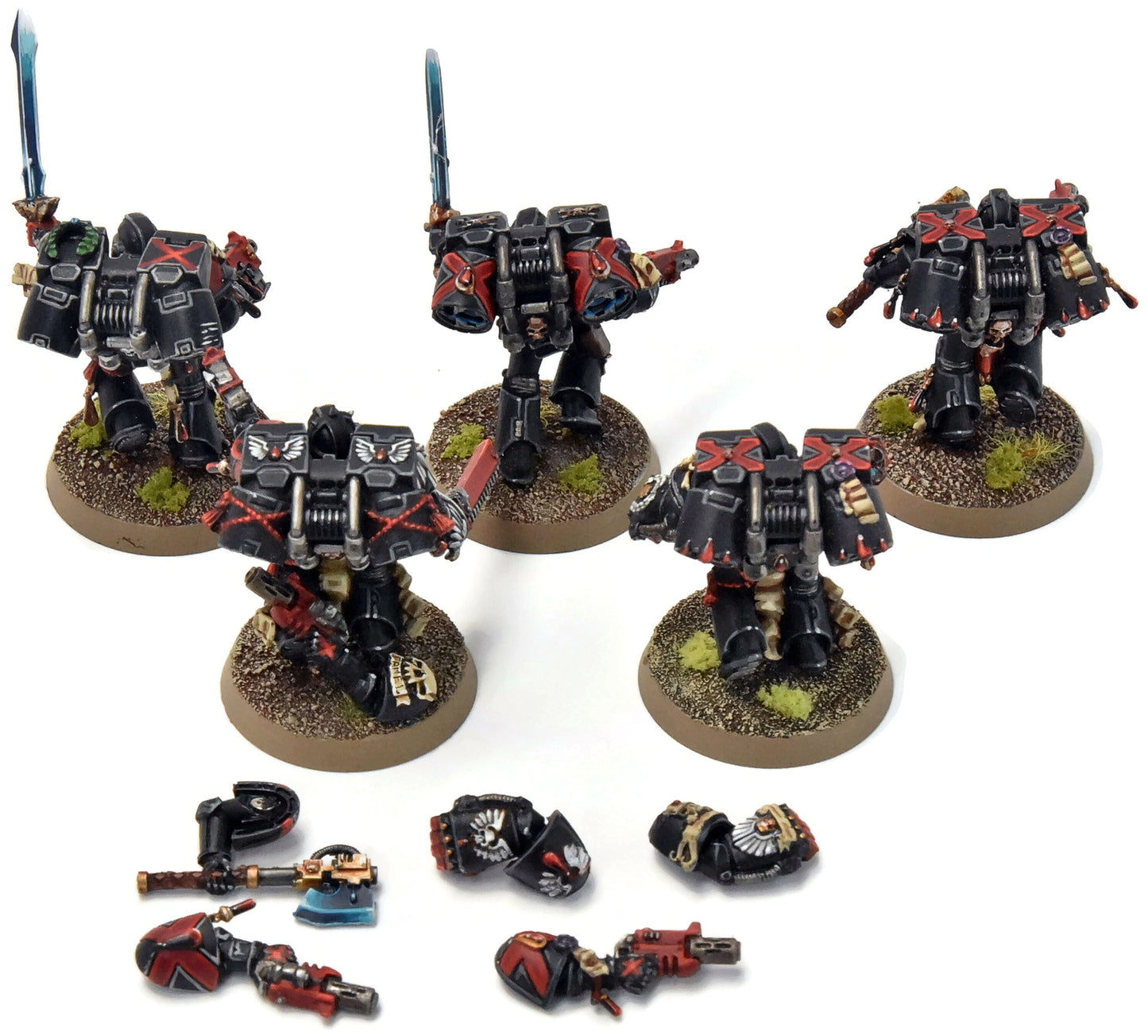 BLOOD ANGELS 5 Death Company With Jump Pack #18 Some Metal Parts PRO PAINTED 40K