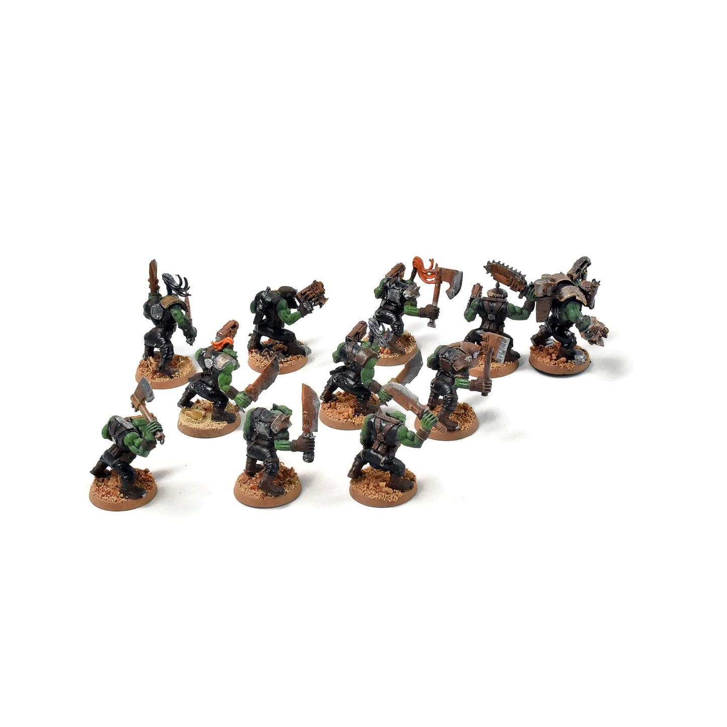 ORKS 10 Ork Boyz With Nob #11 WELL PAINTED 40K