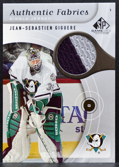 2005-06 SP Game Used Authentic Fabrics Giguere Mighty Ducks Jersey 5832