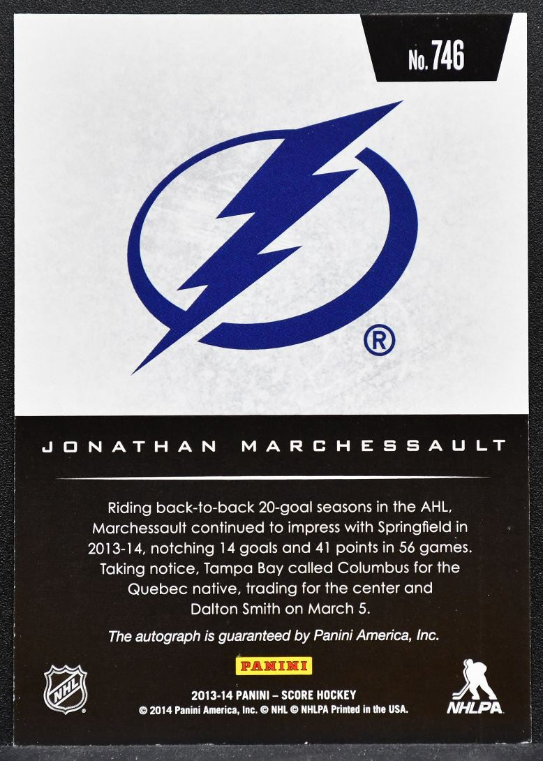 2013-14 Panini Score Hot Rookies Auto Jonathan Marchessault RC Auto 7387